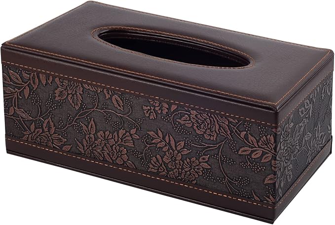 Antique PU Leather Tissue Box Holder Cover Rectangular Napkin Case Dispenser - Image 4