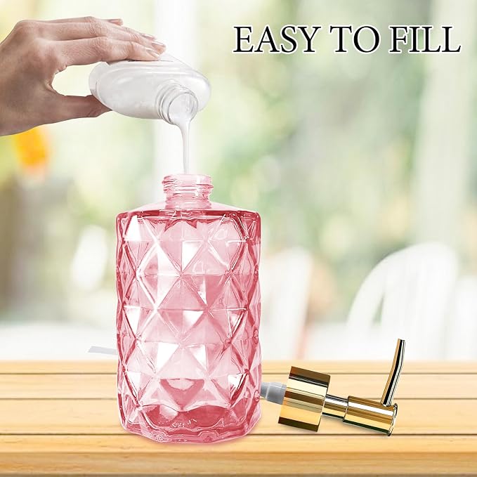 Glass Soap Dispenser with Gold Pump, Bathroom Soap Dispenser, 330ml Hand Foam - Image 8
