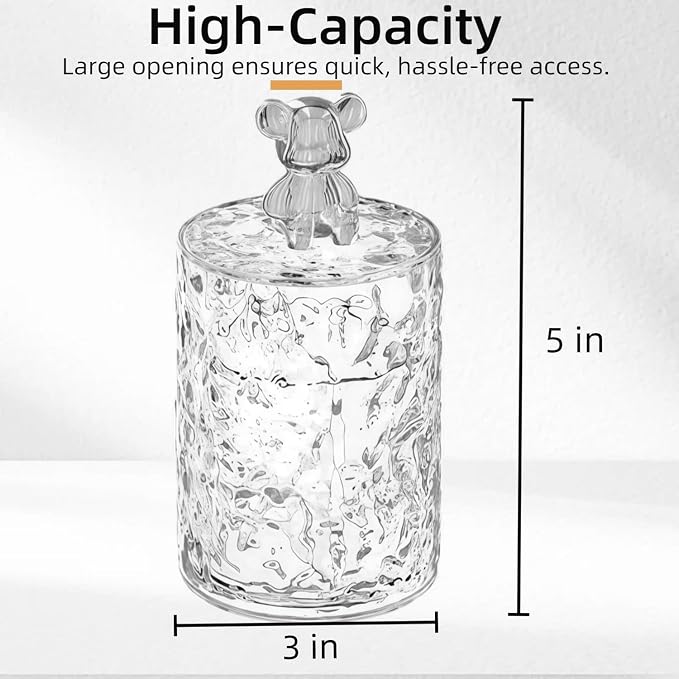 Acrylic Cotton Ball Holder Q-tip Holder Bathroom Swab Dispenser - Image 2