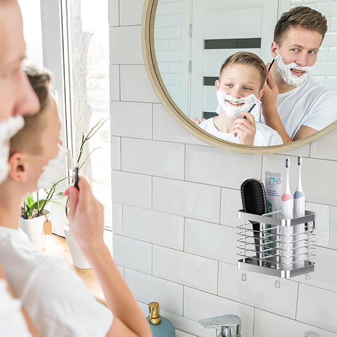Luxspire Toothbrush Holders for Bathroom, Stainless Steel Electric Toothbrush - Image 7