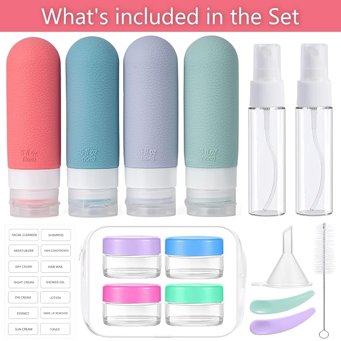 16pack Travel Bottles for Toiletries, TSA Approved LeakProof Squeezable - Image 2