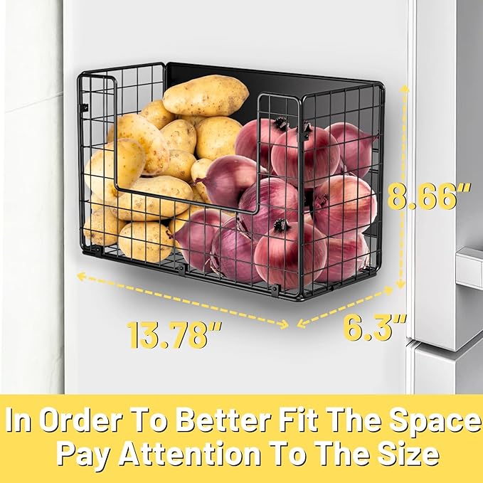 2 Set Magnetic Shelf for Fridge, Fruit Potato & Onion Storage Bins, Pantry - Image 5