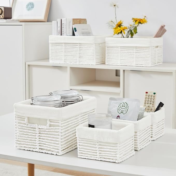Vagusicc Wicker Storage Basket, 6 Pack Baskets - Image 4
