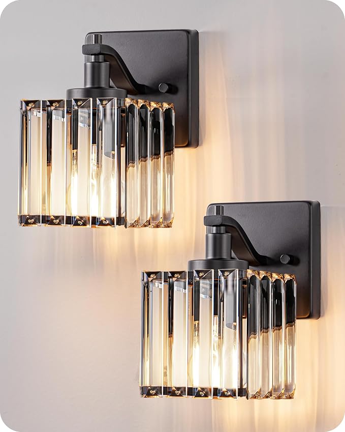 EDISHINE Hardwired Bathroom Light Fixtures, Modern Wall Sconces Set of Two by EDISHINE