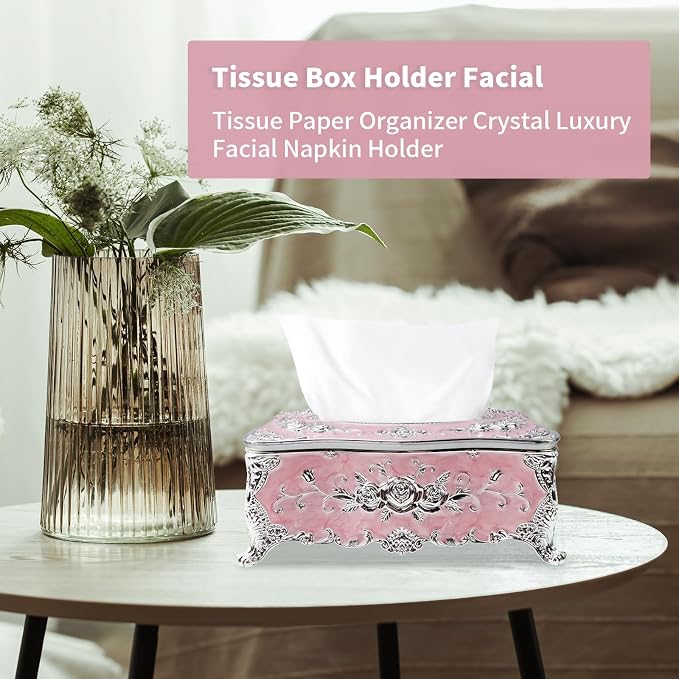 Geesatis Tissue Box Cover, Rectangle Tissue Box Holder, Rectangular Napkin - Image 4