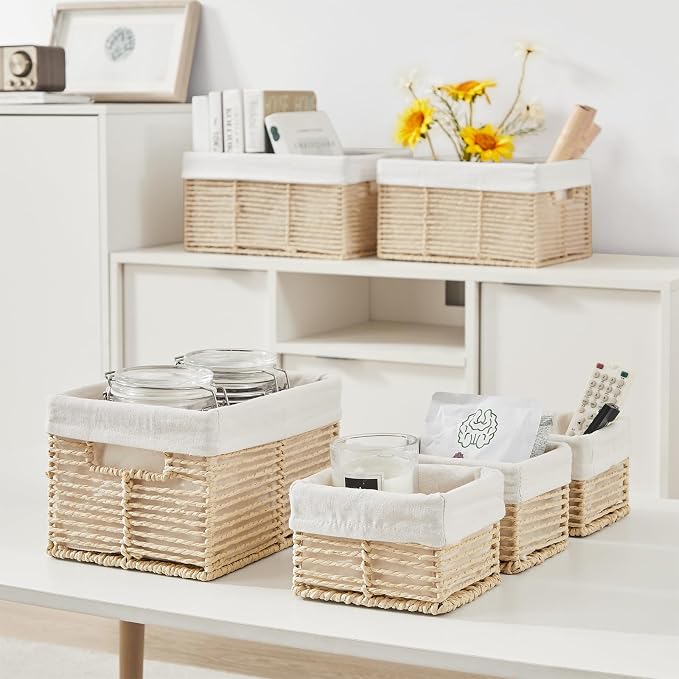 Vagusicc Wicker Storage Baskets, 6 Pack Baskets - Image 6