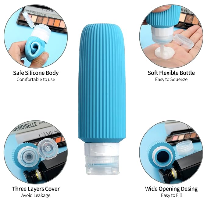 16 Pack Travel Bottles for Toiletries, Large 6oz Silicone Travel Containers - Image 4