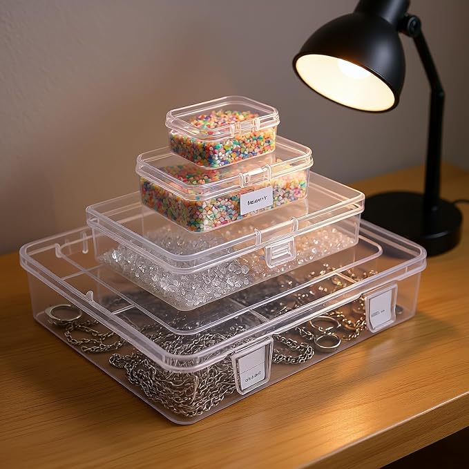 28 Pack Rectangular Clear Plastic Storage Containers Box - Image 3