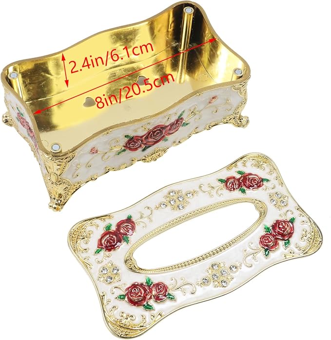 Geesatis Tissue Box Cover, Rectangle Tissue Box Holder, Rectangular Napkin - Image 3