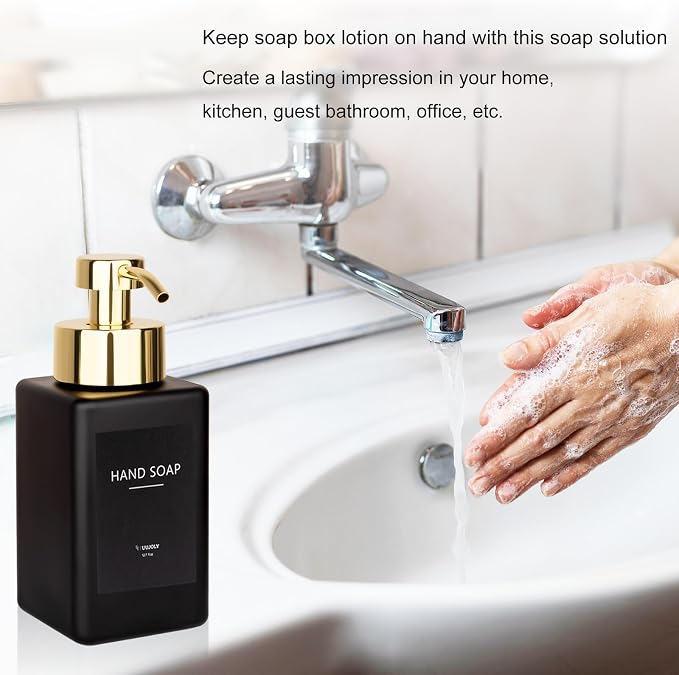 Foaming Soap Dispenser with Stainless Steel Pump, 12oz Refillable Glass Liquid - Image 4