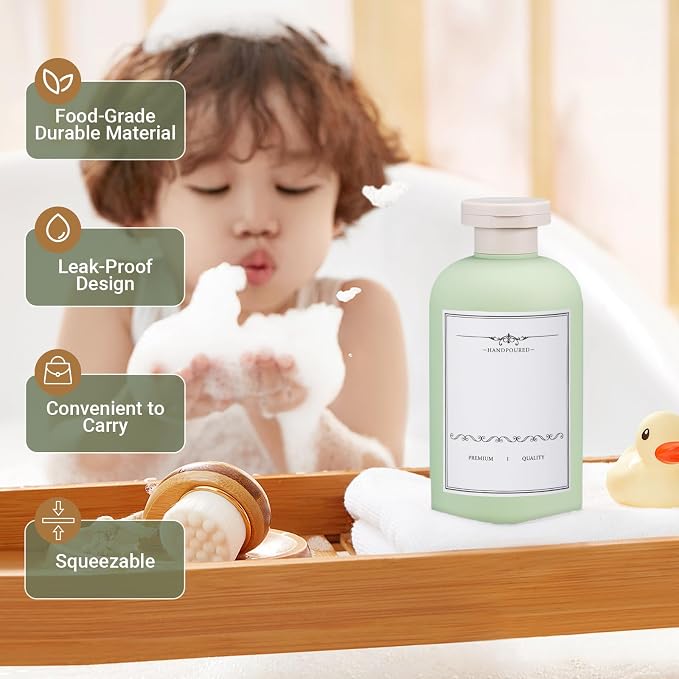 10oz Travel Shampoo Bottle, Empty Plastic Squeeze Bottles - Image 6