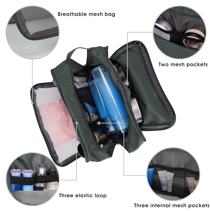 Toiletry Bag for Men Hanging Dopp Kit Water Resistant Shaving Bag Small - Image 3