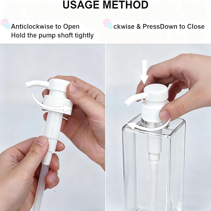 Modern Shampoo and Conditioner Dispenser Refillable Pump Bottle Set Empty - Image 2