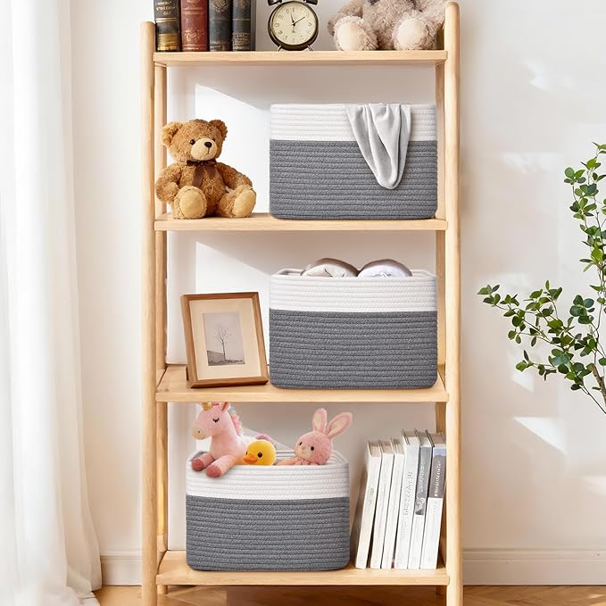 Storage Baskets for Organizing, 4 Pack Baskets for Shelves, Decorative Storage - Image 2