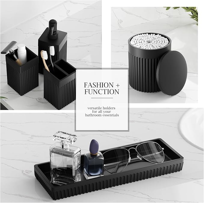 6-Piece Black Bathroom Set - Image 5