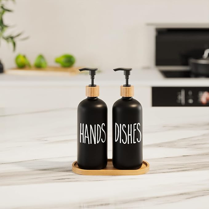 Dish Soap Dispenser for Kitchen Sink.Glass Hand Soap Dispenser, Modern - Image 3