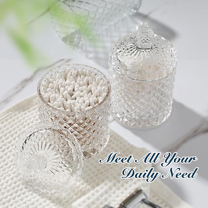 Bathroom Accessories Set, 4 Pack Clear Glass Bath Accessory Sets Complete - Image 3