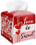 Happy Valentine's Day Red Heart Design Tissue Box Cover by Unknown