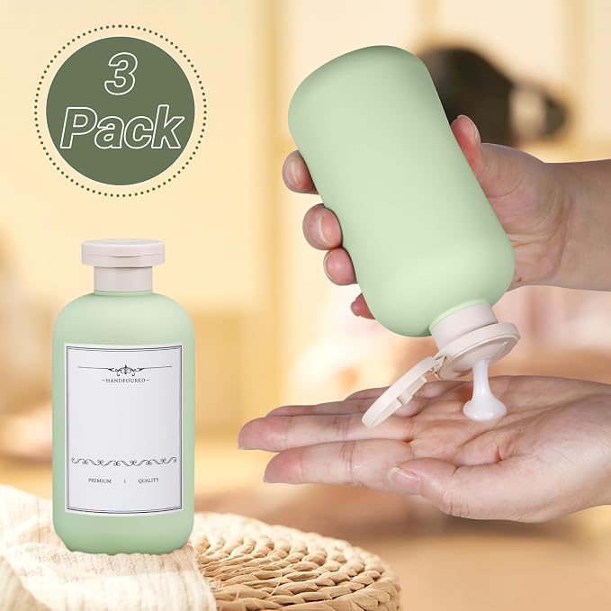 10oz Travel Shampoo Bottle, Empty Plastic Squeeze Bottles - Image 4