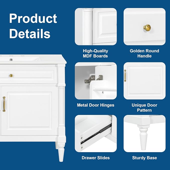 Harper & Bright Designs 36" Bathroom Vanity - Image 8