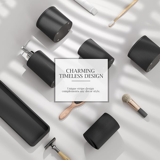 6-Piece Black Bathroom Set - Image 7