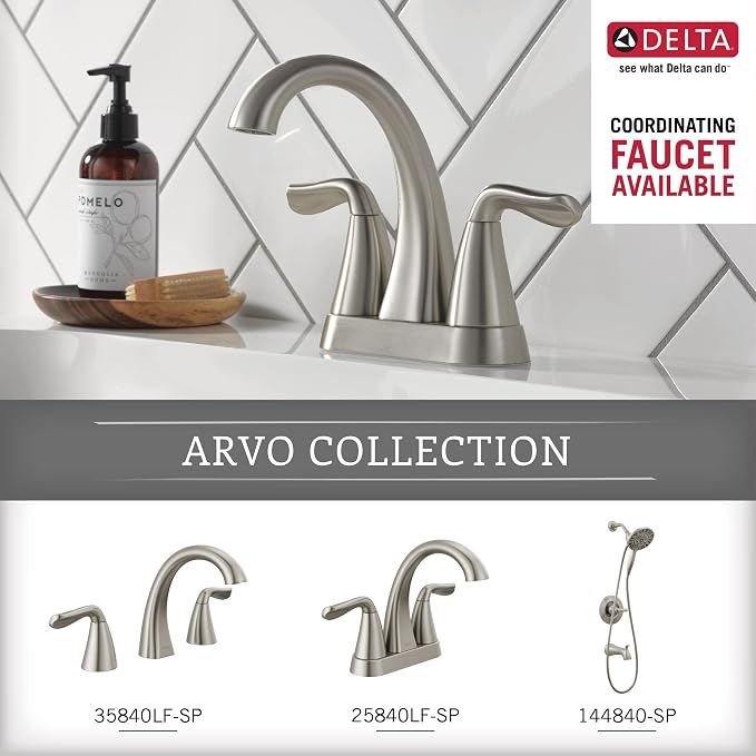 Delta ARV35-DN Arvo Double Towel Hook Bath Hardware Accessory in Brushed Nickel - Image 2