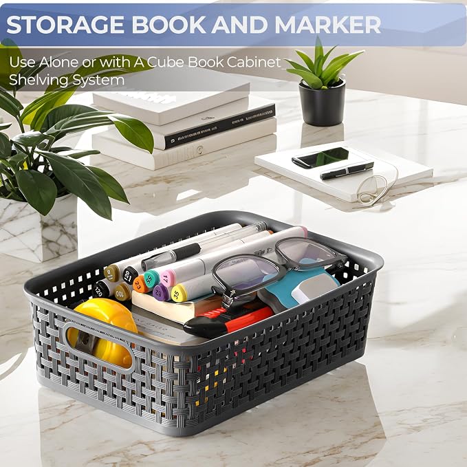 6 Pack Plastic Storage Baskets, Small Baskets - Image 7