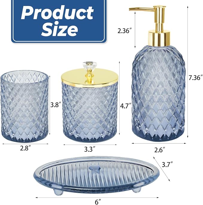 Jenseits Glass Bathroom Accessory Set 4 Piece - Image 2