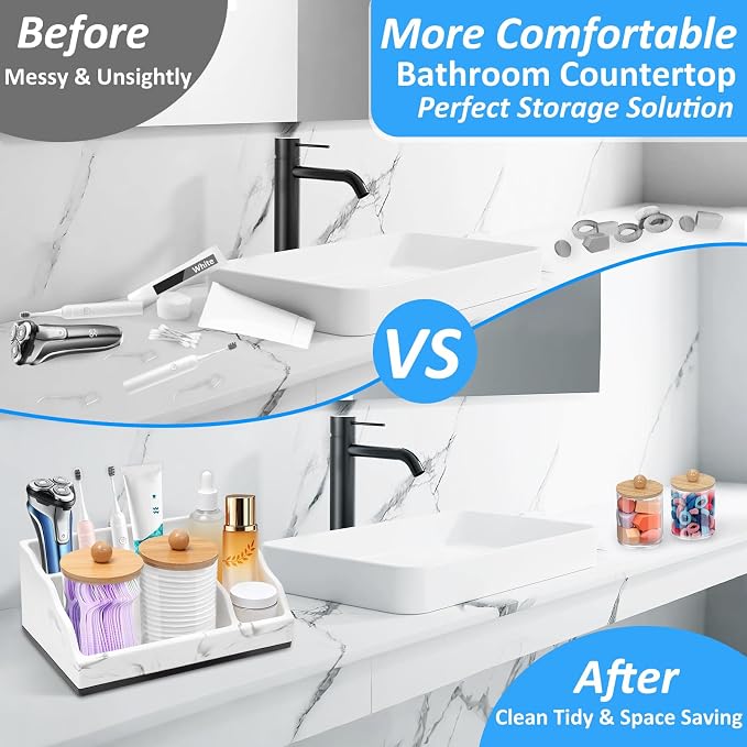 Bathroom Counter Organizer, Bathroom Organizer Countertop Toothbrush and - Image 2