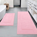 SHACOS Pink Bathroom Rugs Sets 2 Piece 47x20 + 32x20 inch, Non Slip Bath Mat by SHACOS