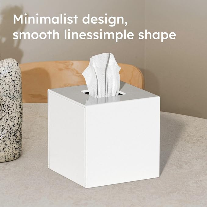 FEMELI Tissue Box Cover, Square Acrylic Tissues Paper Holder - Image 4