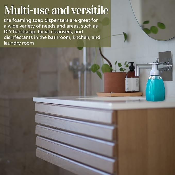 Clear Plastic Foaming Bathroom Countertop Soap Dispensers, Foaming Pump Bottles - Image 5