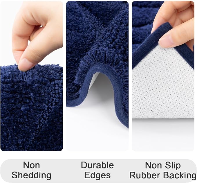 HEBE Bathroom Rugs Sets 5 Piece, Soft Absorbent Microfiber Bath Mat - Image 7