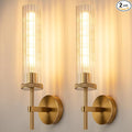 19.5" Knurled Gold Hardwired Wall Sconces Set of 2, Bathroom Vanity Light by LightSpeaksFuture