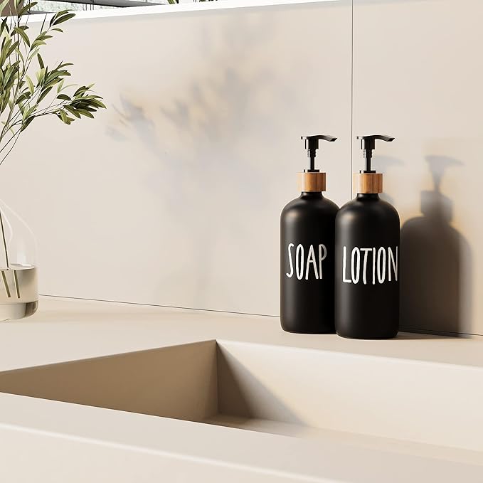 Dish Soap Dispenser for Kitchen Sink.Glass Hand Soap Dispenser, Modern - Image 4