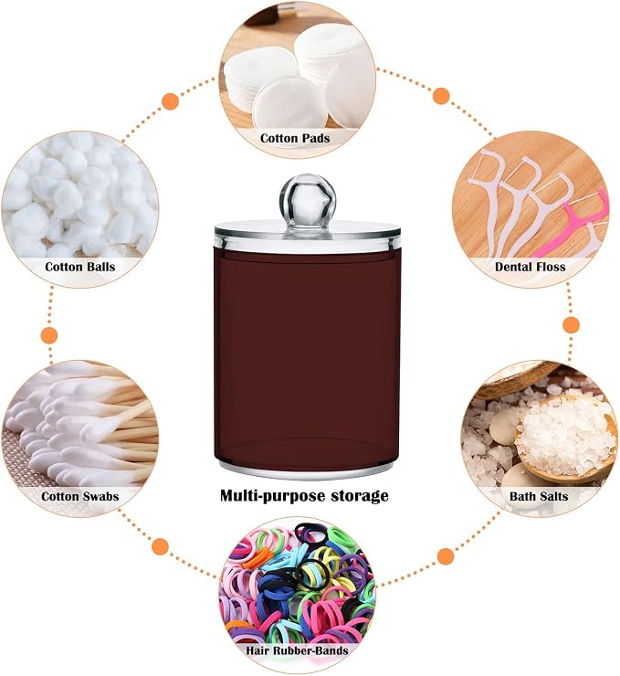 Indian Red Qtip Holder Organizer Dispenser Cotton Swabs Cans Plastic Jars - Image 4