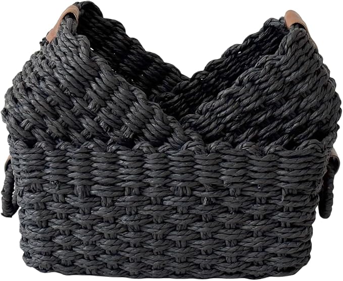 Paper rope Small Storage baskets by QingtuHome