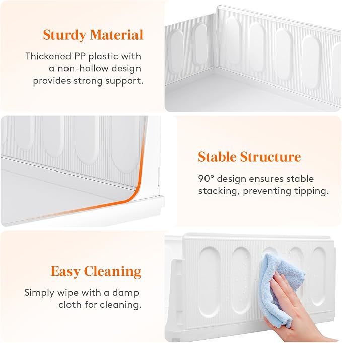 Lifewit 6 Pack Stackable Closet Organizers and Storage Basket - Image 6