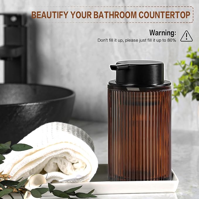 Foaming Soap Dispenser, Amber Glass Foam Hand Soap Dispenser - Image 5