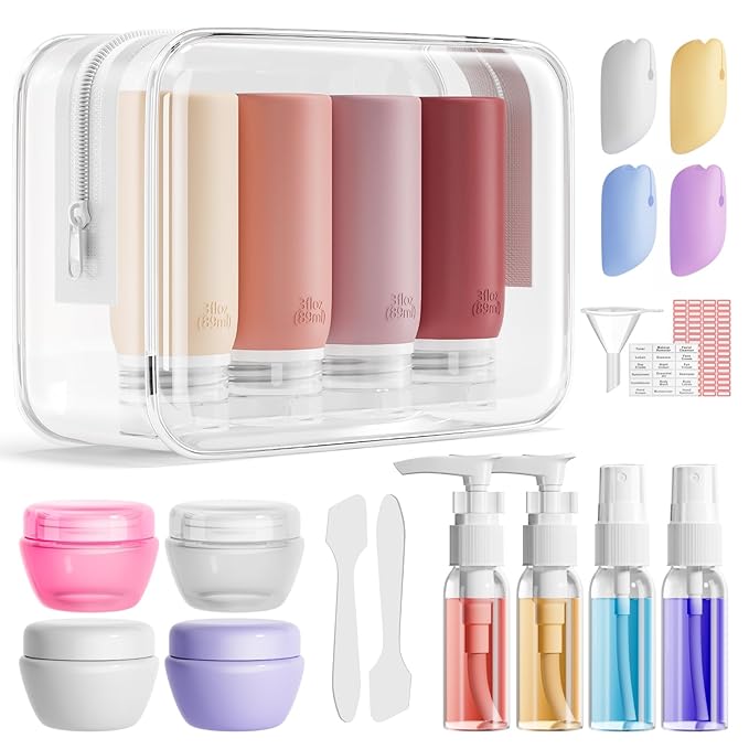 Muslish 21 Pack Travel Bottles for Toiletries, Leak-Proof TSA Compliant by MUSLISH