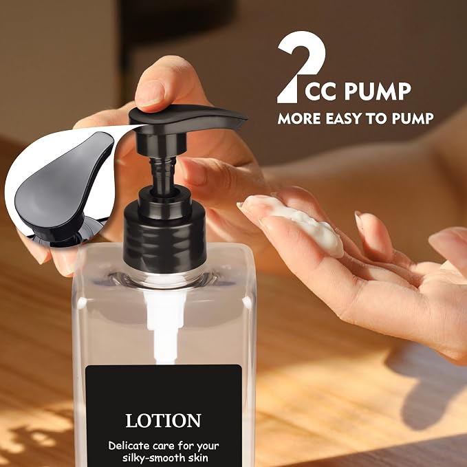 Clear Refillable Plastic Pump Bottle Dispenser Set - Image 3
