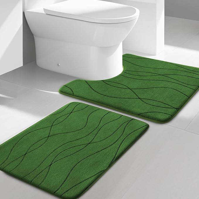 YIHOUSE Memory Foam Bathroom Rug Sets 2 Piece, Ultra Absorbent Bath Mat by YIHOUSE