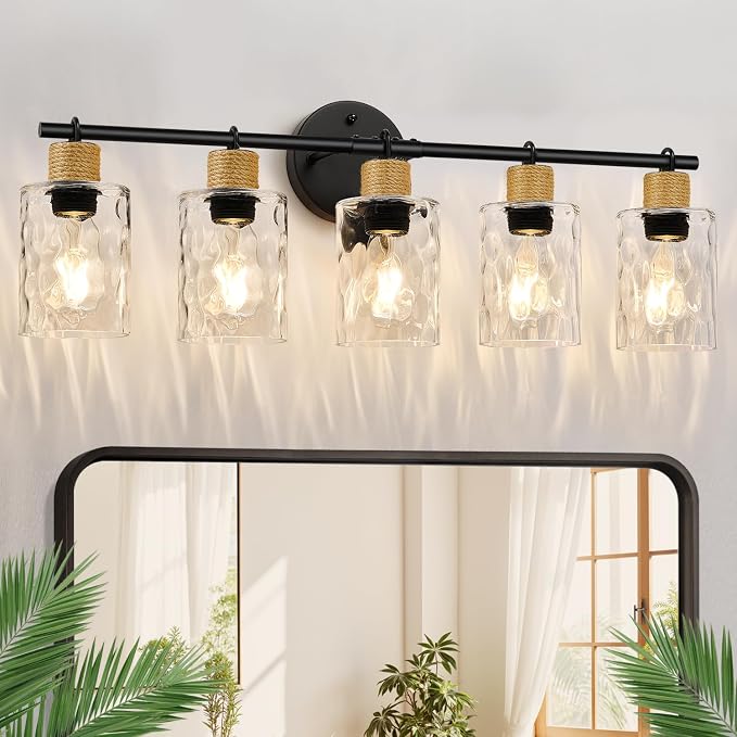 Bathroom Light Fixtures, 5-Light Coastal Vanity Lights by Bathroomlightfixtures