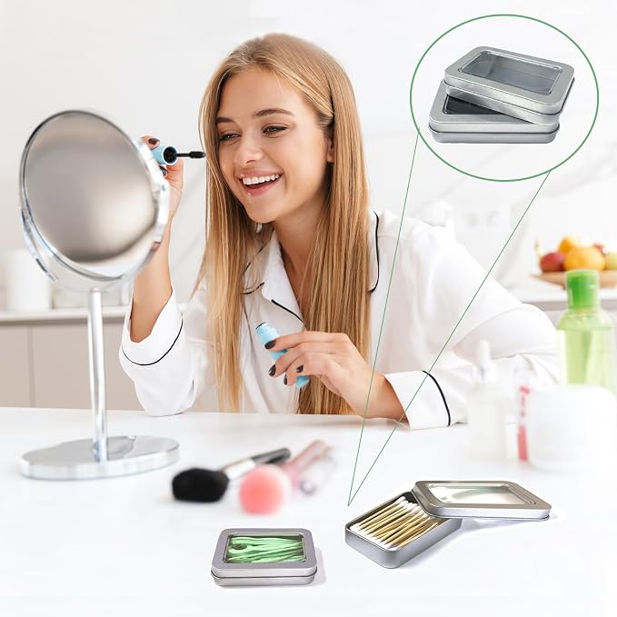 Cotton Swab Holder for Travel, Travel Floss Picks Case - Image 2