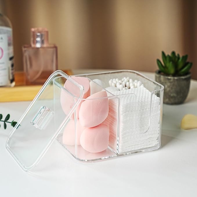 KIMCHOMERSE Qtip Holder, 4 Compartments Bathroom Canisters - Image 8