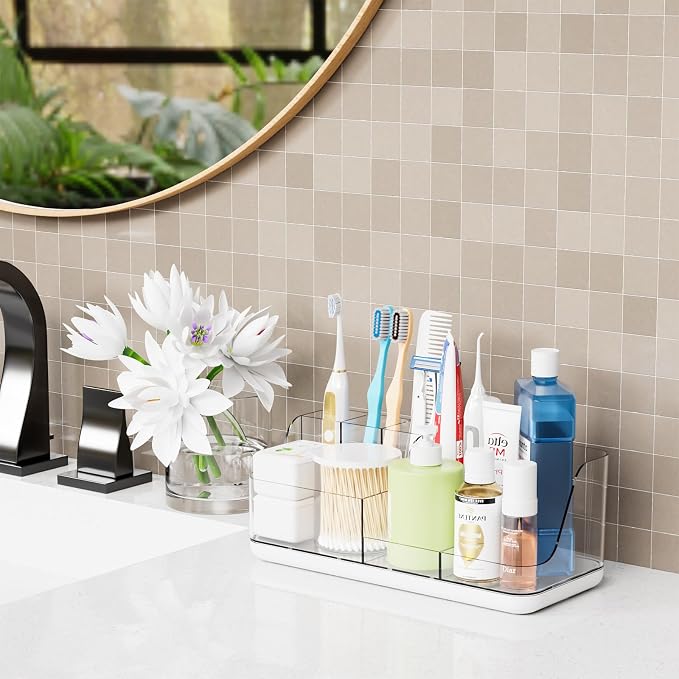 Yieach Mens Bathroom Organizer Countertop, Bathroom Sink Caddy Countertop - Image 9