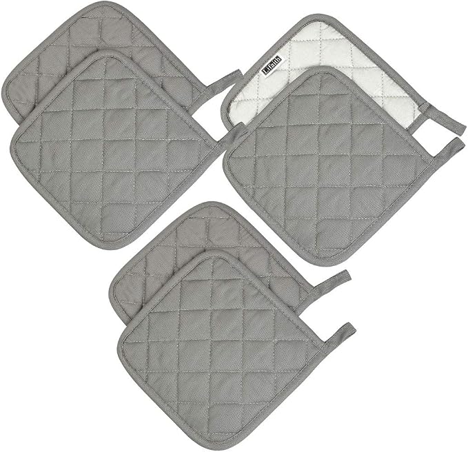 6 Pack Potholders Kitchen Pot Holders Set, Cotton Pot Holders by Lifaith