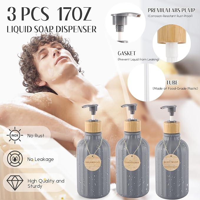 Grey Bathroom Accessories Set 17PCS Bathroom Set - Image 2