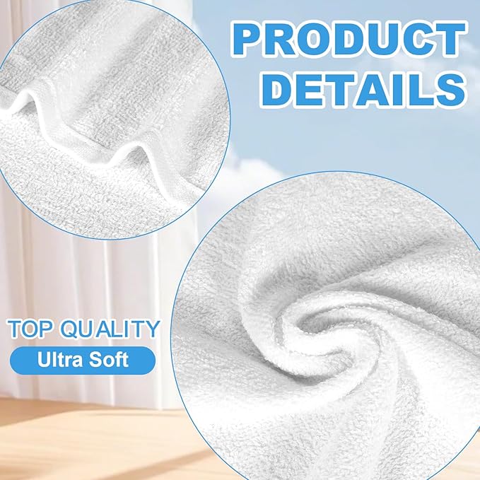 12 Pack 100% Cotton Wash Cloth, 12x12 Inch Highly Absorbent and Soft Feel - Image 3