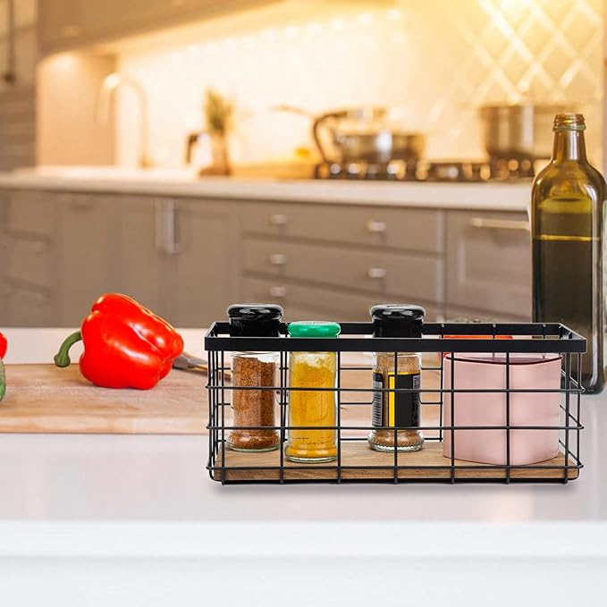 TIEYIPIN Farmhouse Small Metal Wire Storage Basket Bin, Rustic Home Storage - Image 3